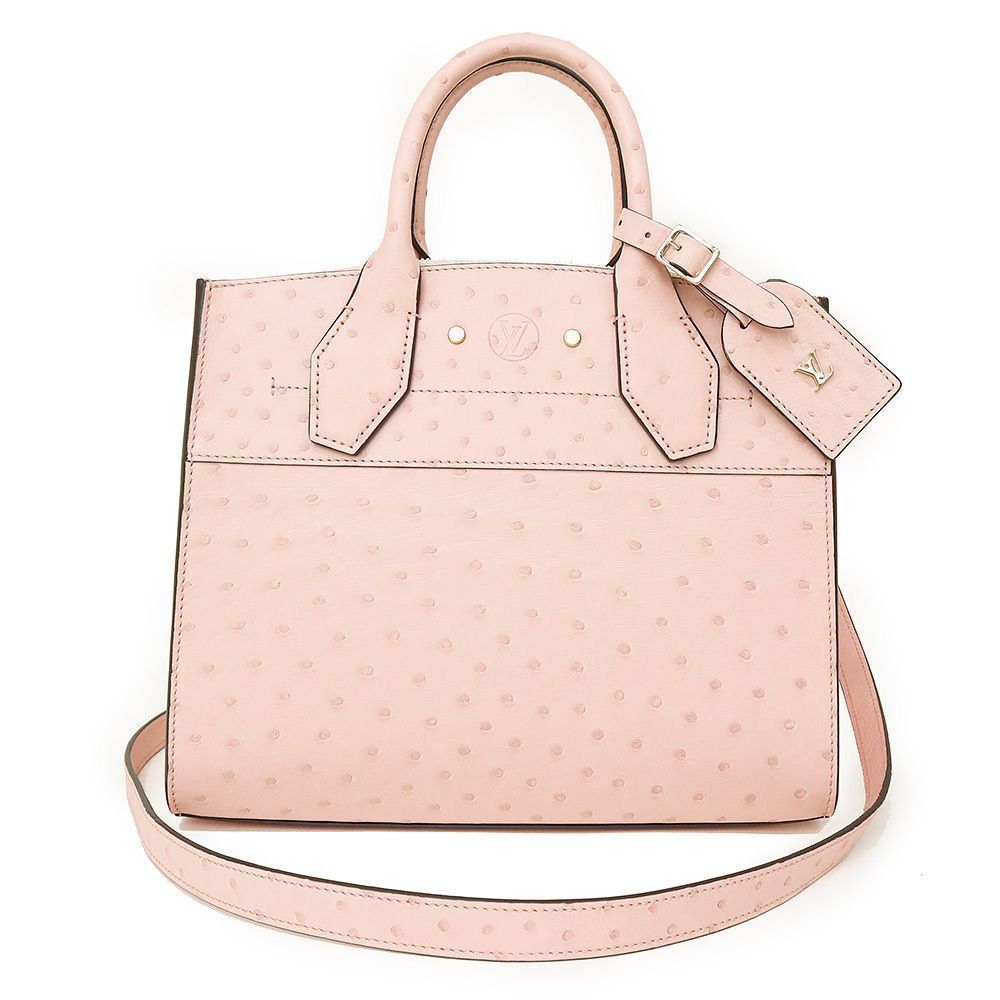 Ostrich City Steamer Handbag 2way Bag Diagonal Hanging Audrose Pink